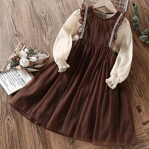 Kids Girls' Dress Suits 2 Pieces Long Sleeve Coffee Solid Color Ruched School Cute Daily Tunic Knee-length 7-13 Years
Kids Girls' Dress Suits 2 Pieces Long Sleeve Coffee Solid Color Ruched School Cute Daily Tunic Knee-length 7-13 Years