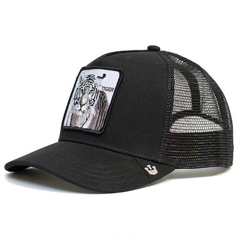 

Men's Trucker Hat Black Grey Black Cotton Mesh Modern Contemporary Daily Wear Vacation Wolf Animal Patterned Flamingos Lightweight Materials Convenient