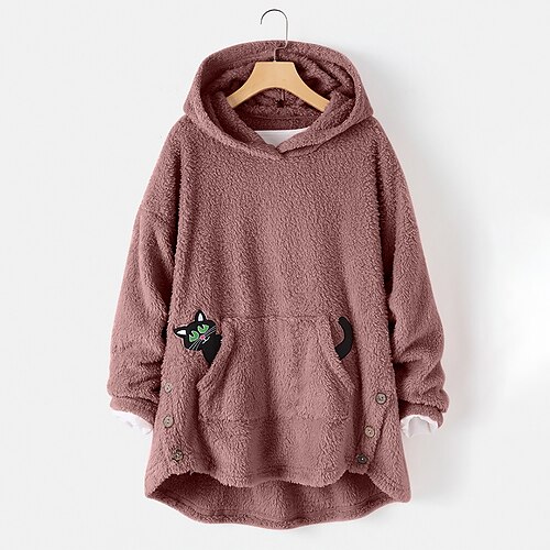 Women's Hoodie Sweatshirt Pullover Sherpa Fleece Teddy Button Front Pocket Blue Pink Wine Cat Street Hoodie Long Sleeve Fleece S M L XL 2XL 3XL
Women's Hoodie Sweatshirt Pullover Sherpa Fleece Teddy Button Front Pocket Blue Pink Wine Cat Street Hoodie Long Sleeve Fleece S M L XL 2XL 3XL