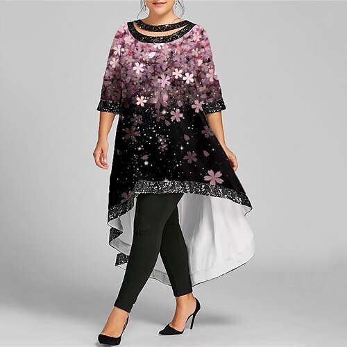 Women's Plus Size Casual Dress Floral Boat Neck Half Sleeve Winter Fall Casual Maxi long Dress Vacation Going out Dress
Women's Plus Size Casual Dress Floral Boat Neck Half Sleeve Winter Fall Casual Maxi long Dress Vacation Going out Dress