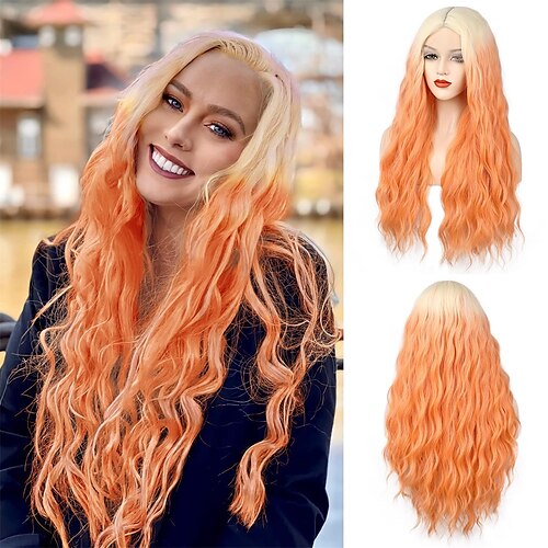 lang ombre oransje parykk for kvinner 28 tommer lang vannbølge blonde til oransje blonder parykk varme syntetisk parykk midtavskjed silkeaktig blonder bølget parykk
lang ombre oransje parykk for kvinner 28 tommer lang vannbølge blonde til oransje blonder parykk varme syntetisk parykk midtavskjed silkeaktig blonder bølget parykk