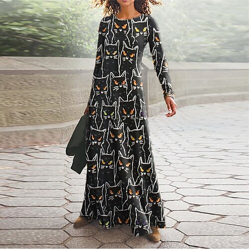 Women's Casual Dress Swing Dress Long Dress Maxi Dress Black Long Sleeve Animal Pocket Winter Fall Autumn V Neck Winter Dress Fall Dress 2022 S M L XL XXL 3XL
Women's Casual Dress Swing Dress Long Dress Maxi Dress Black Long Sleeve Animal Pocket Winter Fall Autumn V Neck Winter Dress Fall Dress 2022 S M L XL XXL 3XL