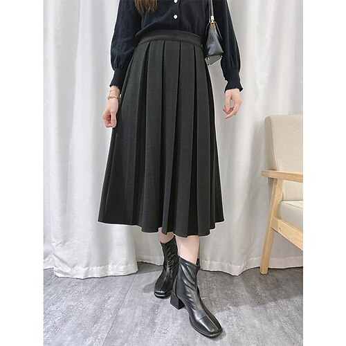 Women's Skirt Midi Polyester Black khaki Brown Grey Skirts Pleated Fashion Casual Daily Weekend One-Size
Women's Skirt Midi Polyester Black khaki Brown Grey Skirts Pleated Fashion Casual Daily Weekend One-Size
