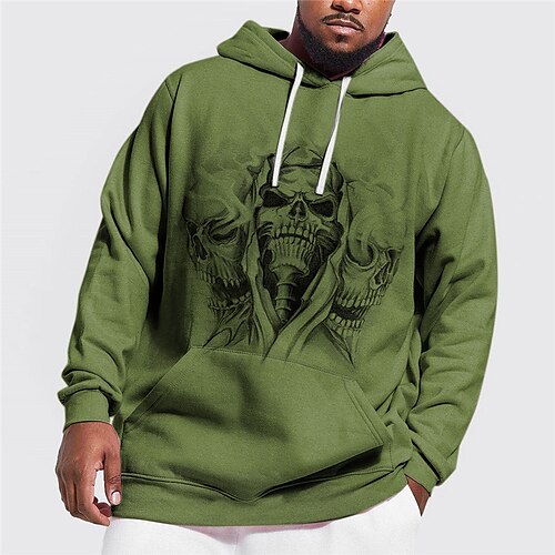 Men's Plus Size Pullover Hoodie Sweatshirt Big and Tall Skull Hooded Long Sleeve Spring & Fall Basic Fashion Streetwear Comfortable Daily Wear Vacation Tops
Men's Plus Size Pullover Hoodie Sweatshirt Big and Tall Skull Hooded Long Sleeve Spring & Fall Basic Fashion Streetwear Comfortable Daily Wear Vacation Tops