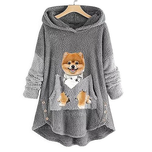 Women's Fleece Hoodie Green Pink Grey Hooded Dog Front Pocket Print Casual Streetwear 3D Print Fleece Active Fuzzy Clothing Apparel Hoodies Sweatshirts / Fleece lined
Women's Fleece Hoodie Green Pink Grey Hooded Dog Front Pocket Print Casual Streetwear 3D Print Fleece Active Fuzzy Clothing Apparel Hoodies Sweatshirts / Fleece lined
