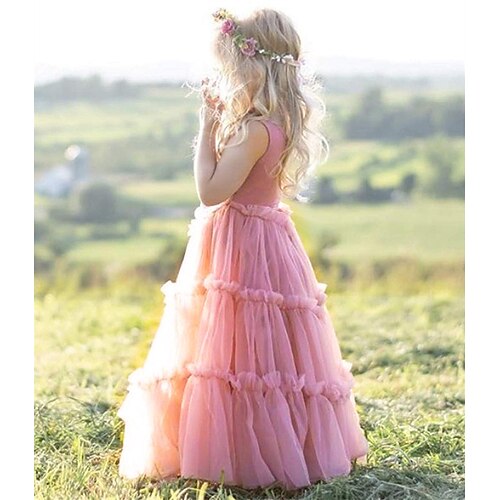 Wedding Party Birthday Princess Flower Girl Dresses Jewel Neck Floor Length Cotton with Pure Color Open Back Tutu Cute Girls' Party Dress Fit 3-16 Years
Wedding Party Birthday Princess Flower Girl Dresses Jewel Neck Floor Length Cotton with Pure Color Open Back Tutu Cute Girls' Party Dress Fit 3-16 Years
