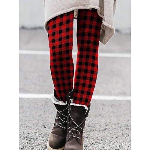 Women's Fleece Pants Leggings Thermal Underwear Red Fashion Christmas Casual Daily Print High Elasticity Full Length Thermal Warm Plaid Checkered S M L XL 2XL
Women's Fleece Pants Leggings Thermal Underwear Red Fashion Christmas Casual Daily Print High Elasticity Full Length Thermal Warm Plaid Checkered S M L XL 2XL