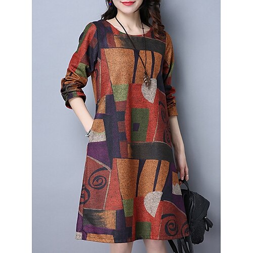 Women's Casual Dress Knee Length Dress Knee Length Dress Brown 3/4 Length Sleeve Color Block Print Fall Winter Crew Neck Stylish Casual 2022 S M L XL XXL 3XL
Women's Casual Dress Knee Length Dress Knee Length Dress Brown 3/4 Length Sleeve Color Block Print Fall Winter Crew Neck Stylish Casual 2022 S M L XL XXL 3XL