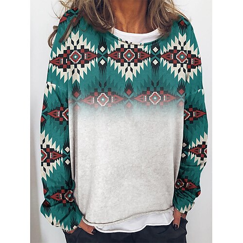 Women's Sweatshirt Pullover Streetwear Ethnic Green Geometric Street Round Neck Long Sleeve S M L XL 2XL 3XL
Women's Sweatshirt Pullover Streetwear Ethnic Green Geometric Street Round Neck Long Sleeve S M L XL 2XL 3XL