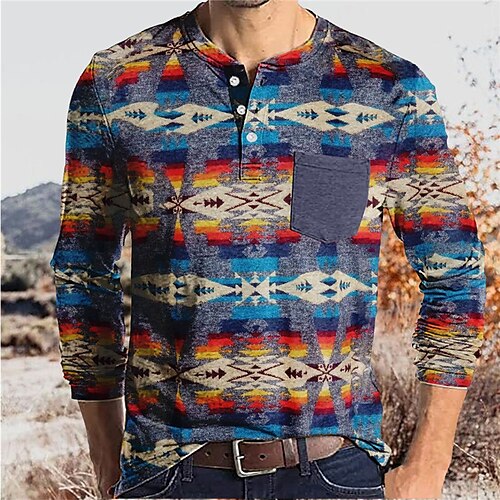 Men's T shirt Tee Henley Shirt Tee Graphic Tribal Henley Blue 3D Print Outdoor Daily Long Sleeve Button-Down Print Clothing Apparel Basic Designer Casual Pocket
Men's T shirt Tee Henley Shirt Tee Graphic Tribal Henley Blue 3D Print Outdoor Daily Long Sleeve Button-Down Print Clothing Apparel Basic Designer Casual Pocket