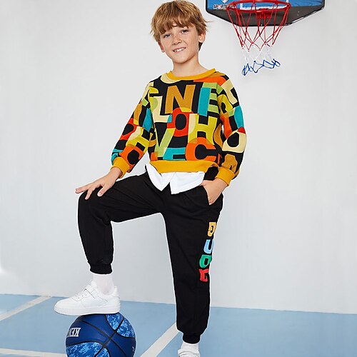 2 Pieces Kids Boys Hoodie & Pants Clothing Set Outfit Letter Long Sleeve Patchwork Cotton Set School Cool Daily Winter Fall 7-13 Years Green Brown
2 Pieces Kids Boys Hoodie & Pants Clothing Set Outfit Letter Long Sleeve Patchwork Cotton Set School Cool Daily Winter Fall 7-13 Years Green Brown