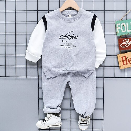 2 Pieces Toddler Boys Sweatshirt & Pants Outfit Letter Long Sleeve Cotton Set Outdoor Fashion Daily Winter Fall 3-7 Years Grey
2 Pieces Toddler Boys Sweatshirt & Pants Outfit Letter Long Sleeve Cotton Set Outdoor Fashion Daily Winter Fall 3-7 Years Grey