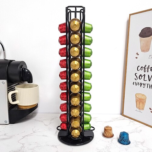 cerui grænseoverskridende kaffekapselstativ 40 nespresso kapsel kaffestativ drejeligt display opbevaringsstativ
cerui grænseoverskridende kaffekapselstativ 40 nespresso kapsel kaffestativ drejeligt display opbevaringsstativ