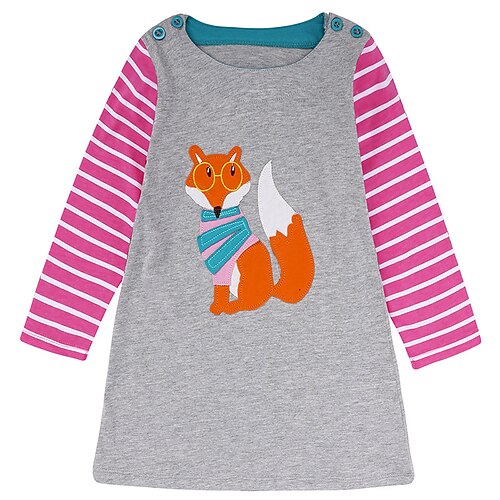 Kids Girls' Dress Animal A Line Dress Knee-length Dress School Crewneck Cotton Long Sleeve Cute Dress 3-7 Years Fall Pink / Spring 
Kids Girls' Dress Animal A Line Dress Knee-length Dress School Crewneck Cotton Long Sleeve Cute Dress 3-7 Years Fall Pink / Spring