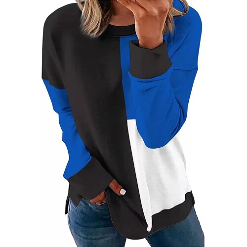 Women's T shirt Tee Green Blue Pink Color Block Print Long Sleeve Daily Weekend Basic Round Neck Regular Cotton Painting S
Women's T shirt Tee Green Blue Pink Color Block Print Long Sleeve Daily Weekend Basic Round Neck Regular Cotton Painting S