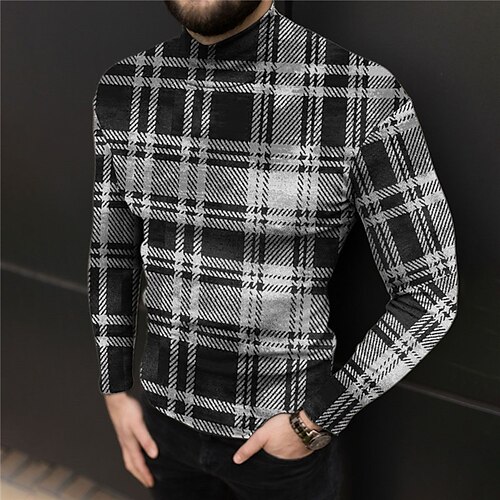 Men's T shirt Tee Graphic Plaid / Check Turtleneck Blue Yellow Gray 3D Print Outdoor Street Long Sleeve Print Clothing Apparel Basic Streetwear Designer Comfortable
Men's T shirt Tee Graphic Plaid / Check Turtleneck Blue Yellow Gray 3D Print Outdoor Street Long Sleeve Print Clothing Apparel Basic Streetwear Designer Comfortable
