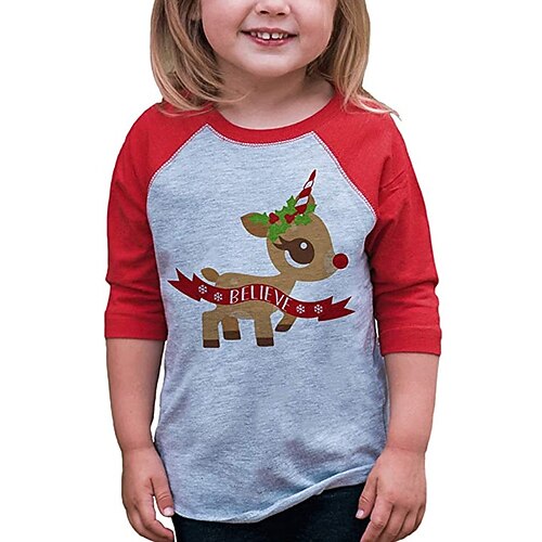 Kids Girls' Ugly Christmas T shirt Animal Outdoor 3/4 Length Sleeve Crewneck Vacation 7-13 Years Winter Red / Cute / Fall
Kids Girls' Ugly Christmas T shirt Animal Outdoor 3/4 Length Sleeve Crewneck Vacation 7-13 Years Winter Red / Cute / Fall