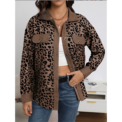 Women's Winter Jacket Winter Coat Warm Breathable Outdoor Daily Wear Vacation Going out Pocket Print Single Breasted Turndown Modern Comfortable Street Style Shacket Leopard Regular Fit Outerwear
Women's Winter Jacket Winter Coat Warm Breathable Outdoor Daily Wear Vacation Going out Pocket Print Single Breasted Turndown Modern Comfortable Street Style Shacket Leopard Regular Fit Outerwear