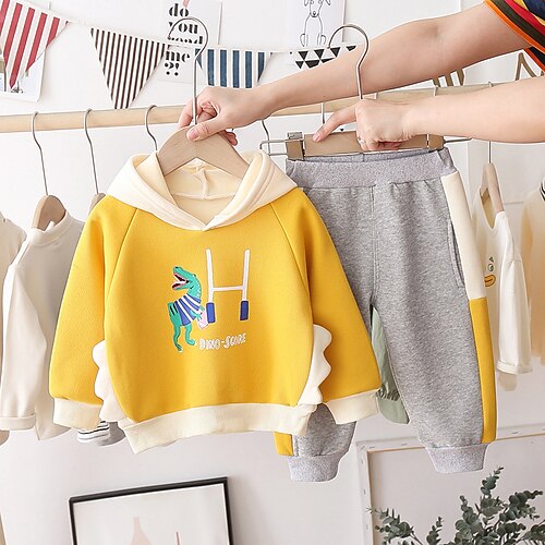 2 Pieces Toddler Boys Hoodie & Pants Outfit Cartoon Dinosaur Long Sleeve Cotton Set Outdoor Fashion Daily Winter Fall 3-7 Years Green Blue Yellow
2 Pieces Toddler Boys Hoodie & Pants Outfit Cartoon Dinosaur Long Sleeve Cotton Set Outdoor Fashion Daily Winter Fall 3-7 Years Green Blue Yellow