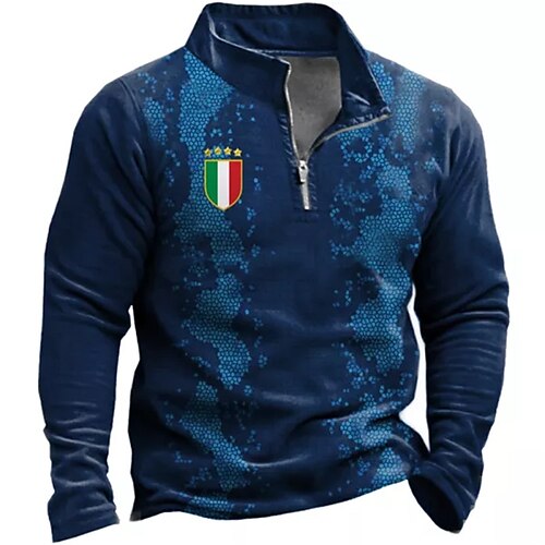 Men's Zip Up Sweatshirt Pullover Quarter Zipper Sweatshirt Blue Half Zip Graphic Prints Zipper Print Daily Sports 3D Print Basic Designer Casual Spring & Fall Clothing Apparel World Cup Hoodies
Men's Zip Up Sweatshirt Pullover Quarter Zipper Sweatshirt Blue Half Zip Graphic Prints Zipper Print Daily Sports 3D Print Basic Designer Casual Spring & Fall Clothing Apparel World Cup Hoodies