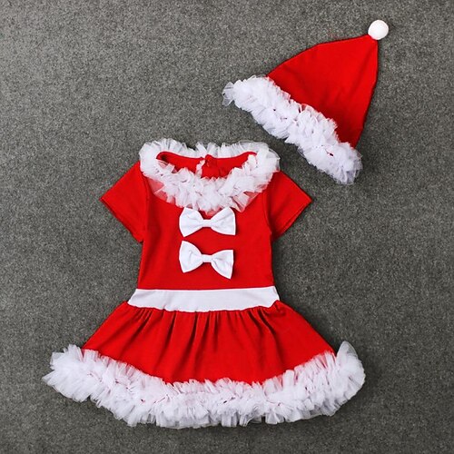 Kids Girls' Christmas Dress Solid Color A Line Dress Knee-length Dress Christmas Gifts Cotton Short Sleeve Fashion Dress 3-7 Years Spring red CC00472
Kids Girls' Christmas Dress Solid Color A Line Dress Knee-length Dress Christmas Gifts Cotton Short Sleeve Fashion Dress 3-7 Years Spring red CC00472