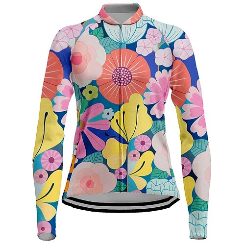 Women's Cycling Jersey Long Sleeve Bike Jersey Top with 3 Rear Pockets Mountain Bike MTB Road Bike Cycling Breathable Quick Dry Moisture Wicking Reflective Strips Yellow Floral Botanical Spandex
Women's Cycling Jersey Long Sleeve Bike Jersey Top with 3 Rear Pockets Mountain Bike MTB Road Bike Cycling Breathable Quick Dry Moisture Wicking Reflective Strips Yellow Floral Botanical Spandex