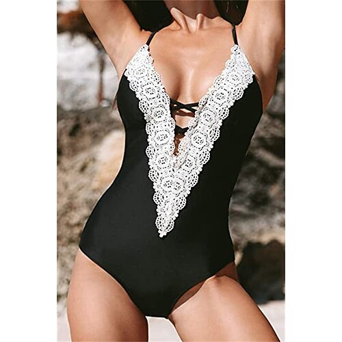 Mulheres Roupa de Banho Uma pedaço Monoquíni Fatos de banho Normal roupa de banho Renda Compressão abdominal Sem costas Corda Bloco de cor Azul Branco Preto Mergulho Fatos de banho novo Férias Sensual
Mulheres Roupa de Banho Uma pedaço Monoquíni Fatos de banho Normal roupa de banho Renda Compressão abdominal Sem costas Corda Bloco de cor Azul Branco Preto Mergulho Fatos de banho novo Férias Sensual
