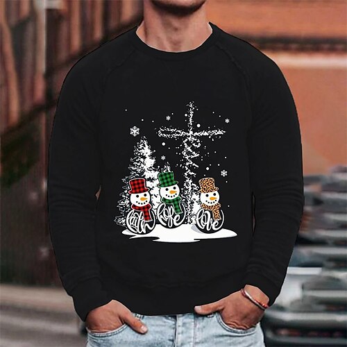 Men's Sweatshirt Pullover Black Crew Neck Graphic Snowman Print Christmas Sports Outdoor Streetwear Designer Casual Big and Tall Winter Fall Clothing Apparel Hoodies Sweatshirts Long Sleeve
Men's Sweatshirt Pullover Black Crew Neck Graphic Snowman Print Christmas Sports Outdoor Streetwear Designer Casual Big and Tall Winter Fall Clothing Apparel Hoodies Sweatshirts Long Sleeve