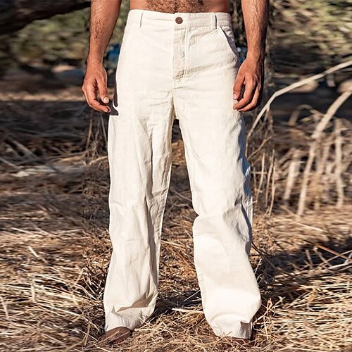 Men's Linen Pants Trousers Casual Pants Pocket Straight Leg Solid Colored Comfort Soft Daily Holiday Streetwear Linen / Cotton Blend Streetwear Stylish White Micro-elastic / Spring
Men's Linen Pants Trousers Casual Pants Pocket Straight Leg Solid Colored Comfort Soft Daily Holiday Streetwear Linen / Cotton Blend Streetwear Stylish White Micro-elastic / Spring