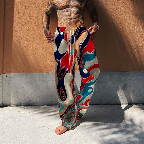 Men's Trousers Beach Pants Drawstring Elastic Waist 3D Print Abstract Graphic Prints Comfort Breathable Casual Daily Holiday Streetwear Classic Style Black-Red / Designer
Men's Trousers Beach Pants Drawstring Elastic Waist 3D Print Abstract Graphic Prints Comfort Breathable Casual Daily Holiday Streetwear Classic Style Black-Red / Designer