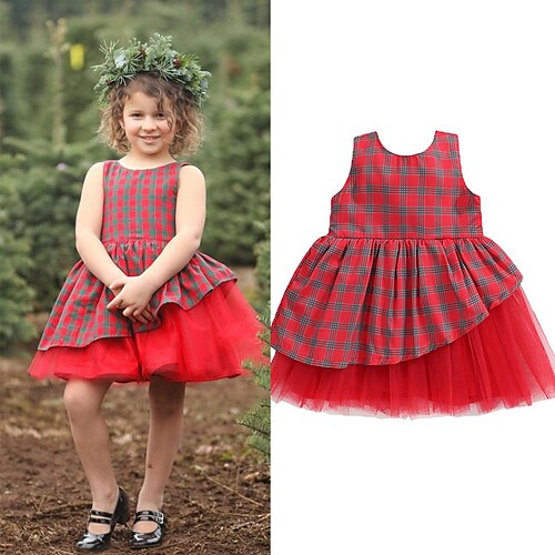 Kids Little Girls' Dress Plaid A Line Dress Christmas Holiday Red Above Knee Sleeveless Princess Beautiful Dresses Christmas Spring Summer Regular Fit 2-6 Years
Kids Little Girls' Dress Plaid A Line Dress Christmas Holiday Red Above Knee Sleeveless Princess Beautiful Dresses Christmas Spring Summer Regular Fit 2-6 Years