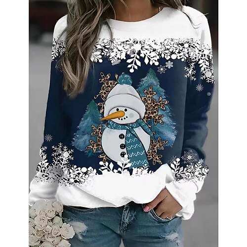 Women's Sweatshirt Casual Christmas Dark Blue Graphic Snowflake Christmas Round Neck Long Sleeve S M L XL XXL 3XL
Women's Sweatshirt Casual Christmas Dark Blue Graphic Snowflake Christmas Round Neck Long Sleeve S M L XL XXL 3XL