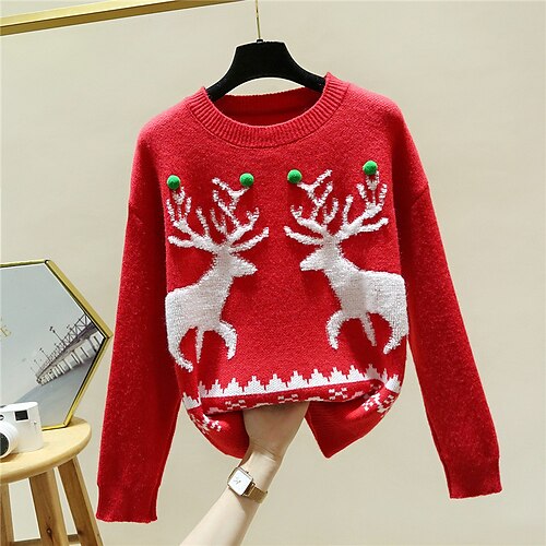 Women's Ugly Christmas Sweater Pullover Sweater Jumper Ribbed Knit Knitted Geometric Crew Neck Stylish Casual Outdoor Christmas Winter Fall Blue Red M / Long Sleeve / Weekend / Holiday / Regular Fit
Women's Ugly Christmas Sweater Pullover Sweater Jumper Ribbed Knit Knitted Geometric Crew Neck Stylish Casual Outdoor Christmas Winter Fall Blue Red M / Long Sleeve / Weekend / Holiday / Regular Fit