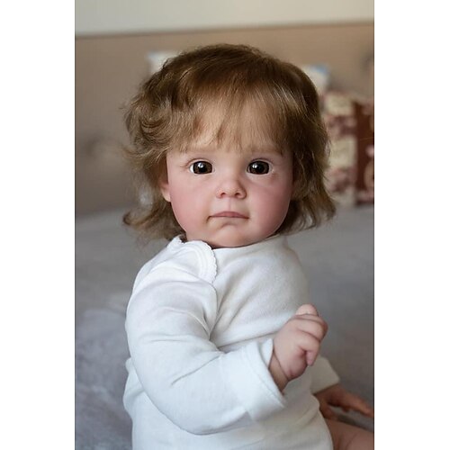 

17 inch Reborn Doll Baby & Toddler Toy Reborn Toddler Doll Doll Reborn Baby Doll Baby Baby Boy Reborn Baby Doll Levi Newborn lifelike Gift Hand Made Non Toxic Vinyl Silicone Vinyl with Clothes