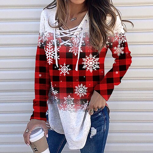 Women's Sweatshirt Pullover Streetwear Green Blue Purple Graphic Plaid Christmas V Neck Long Sleeve S M L XL 2XL
Women's Sweatshirt Pullover Streetwear Green Blue Purple Graphic Plaid Christmas V Neck Long Sleeve S M L XL 2XL