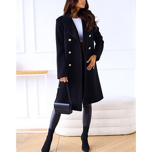 Women's Trench Coat Comfortable Daily Wear Going out Button Double Breasted Turndown Elegant Plain Regular Fit Outerwear Long Sleeve Winter Fall Black Khaki Army Green S M L XL XXL
Women's Trench Coat Comfortable Daily Wear Going out Button Double Breasted Turndown Elegant Plain Regular Fit Outerwear Long Sleeve Winter Fall Black Khaki Army Green S M L XL XXL