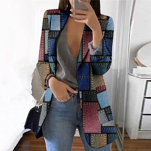 Women's Blazer Breathable Comfortable Office Work Office / Career Vacation Print Open Front Turndown OL Style Elegant Modern Office / career Geometric Regular Fit Outerwear Long Sleeve Winter Fall
Women's Blazer Breathable Comfortable Office Work Office / Career Vacation Print Open Front Turndown OL Style Elegant Modern Office / career Geometric Regular Fit Outerwear Long Sleeve Winter Fall