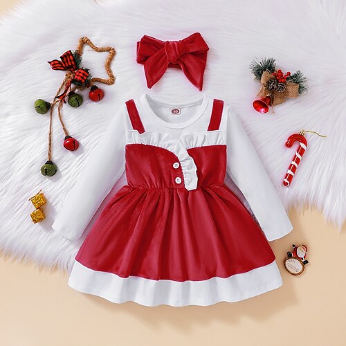 Kids Girls' Christmas Dress Solid Color A Line Dress Christmas Gifts Red Above Knee Long Sleeve Fashion Daily Dresses Winter Fall Regular Fit 3-7 Years
Kids Girls' Christmas Dress Solid Color A Line Dress Christmas Gifts Red Above Knee Long Sleeve Fashion Daily Dresses Winter Fall Regular Fit 3-7 Years