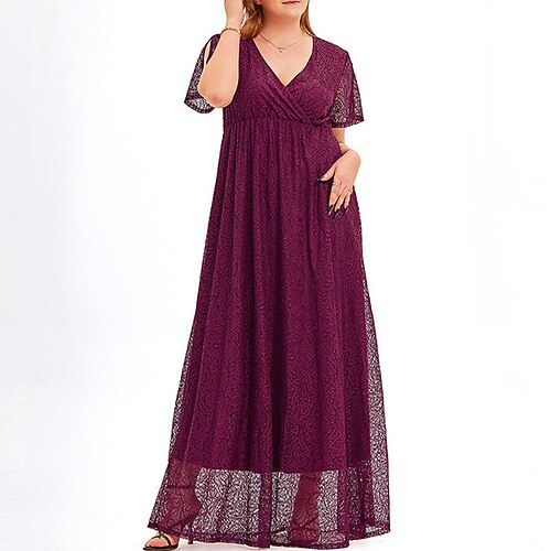 Women's Plus Size Party Dress Solid Color V Neck Short Sleeve Winter Fall Elegant Formal Sexy Maxi long Dress Formal Party Dress
Women's Plus Size Party Dress Solid Color V Neck Short Sleeve Winter Fall Elegant Formal Sexy Maxi long Dress Formal Party Dress
