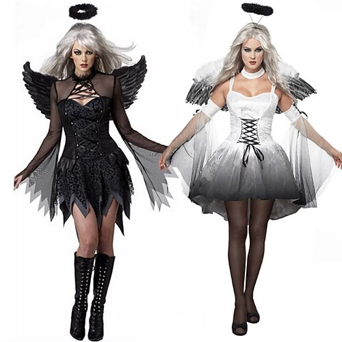 Angel Cosplay Costume Outfits Adults' Women's Cosplay Halloween Festival / Holiday Polyester White / Black Women's Easy Carnival Costumes / Dress / Wings / Hair Band / Dress / Wings
Angel Cosplay Costume Outfits Adults' Women's Cosplay Halloween Festival / Holiday Polyester White / Black Women's Easy Carnival Costumes / Dress / Wings / Hair Band / Dress / Wings