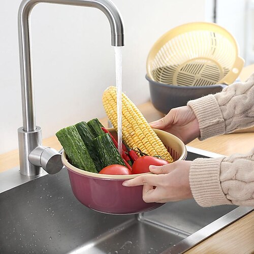 Round Drain Basket Plastic Kitchen Fruit And Vegetable Storage Basket Double Drain Wash Basin Lazy Fruit Plate Storage Basket
Round Drain Basket Plastic Kitchen Fruit And Vegetable Storage Basket Double Drain Wash Basin Lazy Fruit Plate Storage Basket