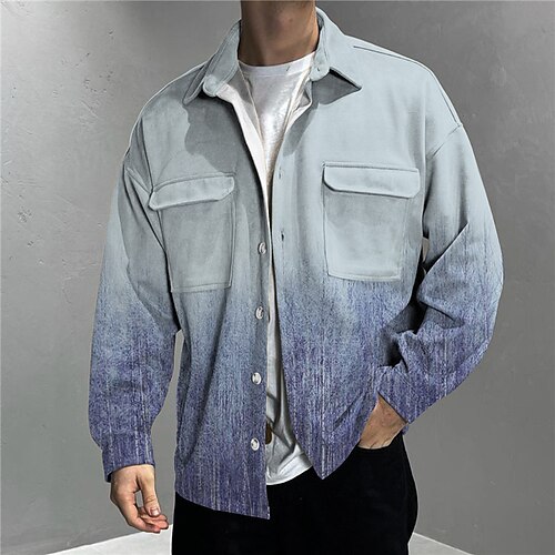 Men's Jacket With Pockets Daily Wear Vacation Going out Single Breasted Turndown Streetwear Sport Casual Jacket Outerwear Trees Front Pocket Print Blue Gray / Long Sleeve
Men's Jacket With Pockets Daily Wear Vacation Going out Single Breasted Turndown Streetwear Sport Casual Jacket Outerwear Trees Front Pocket Print Blue Gray / Long Sleeve