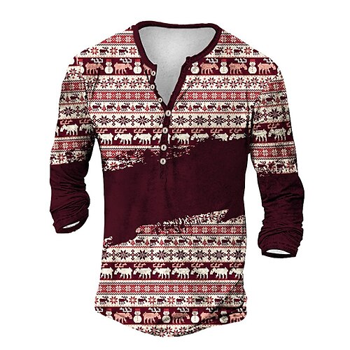 Men's Henley Shirt T shirt Tee Tee Graphic Elk Henley Red 3D Print Outdoor Christmas Long Sleeve Button-Down Print Clothing Apparel Basic Designer Classic Comfortable
Men's Henley Shirt T shirt Tee Tee Graphic Elk Henley Red 3D Print Outdoor Christmas Long Sleeve Button-Down Print Clothing Apparel Basic Designer Classic Comfortable