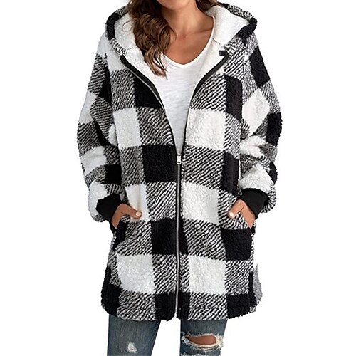 Women's Sherpa jacket Fleece Jacket Teddy Coat Warm Breathable Outdoor Daily Wear Vacation Going out Pocket Print Zipper Hoodie Casual Lady Comfortable Plush Plaid Regular Fit Outerwear Long Sleeve
Women's Sherpa jacket Fleece Jacket Teddy Coat Warm Breathable Outdoor Daily Wear Vacation Going out Pocket Print Zipper Hoodie Casual Lady Comfortable Plush Plaid Regular Fit Outerwear Long Sleeve
