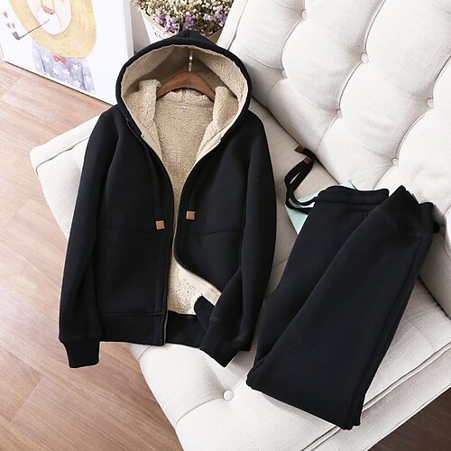Dame Sweatshirt Træningsdragt Buksesæt Joggingbukser Joggere Gade Sherpa Fleece Bodystocking Sort Rød Sport Ferierejse Helfarve Lynlås Snørelukning Hætte M L XL 2XL 3XL
Dame Sweatshirt Træningsdragt Buksesæt Joggingbukser Joggere Gade Sherpa Fleece Bodystocking Sort Rød Sport Ferierejse Helfarve Lynlås Snørelukning Hætte M L XL 2XL 3XL