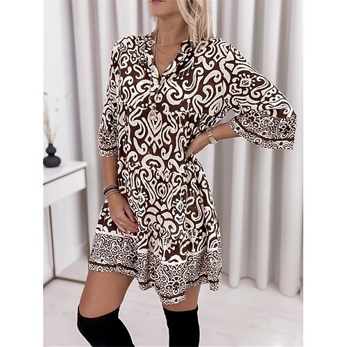 Women's Casual Dress Shift Dress Pink Brown Black Long Sleeve Print Print Winter Fall V Neck Stylish Casual Fall Dress Slim 2022 S M L XL 2XL / Cotton / Winter Dress
Women's Casual Dress Shift Dress Pink Brown Black Long Sleeve Print Print Winter Fall V Neck Stylish Casual Fall Dress Slim 2022 S M L XL 2XL / Cotton / Winter Dress