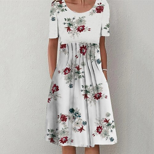 Women's Casual Dress Shift Dress White Short Sleeve Floral Ruched Spring Summer Crew Neck Slim 2022 S M L XL XXL 3XL
Women's Casual Dress Shift Dress White Short Sleeve Floral Ruched Spring Summer Crew Neck Slim 2022 S M L XL XXL 3XL