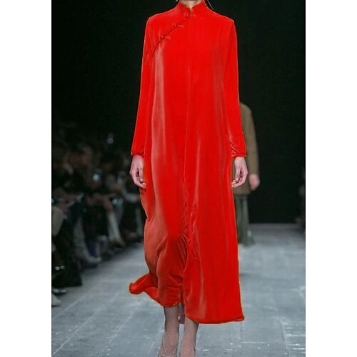 Women's Party Dress Velvet Dress Long Dress Maxi Dress Red Long Sleeve Pure Color Ruched Velvet Winter Fall Stand Collar Stylish Modern Party Fall Dress 2022 S M L XL XXL 3XL / Winter Dress
Women's Party Dress Velvet Dress Long Dress Maxi Dress Red Long Sleeve Pure Color Ruched Velvet Winter Fall Stand Collar Stylish Modern Party Fall Dress 2022 S M L XL XXL 3XL / Winter Dress
