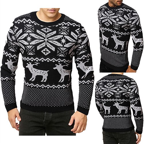 Men's Ugly Christmas Sweater Pullover Sweater Jumper Ribbed Knit Cropped Knitted Christmas Crew Neck Keep Warm Modern Contemporary Christmas Work Clothing Apparel Winter Spring & Fall Black S M L
Men's Ugly Christmas Sweater Pullover Sweater Jumper Ribbed Knit Cropped Knitted Christmas Crew Neck Keep Warm Modern Contemporary Christmas Work Clothing Apparel Winter Spring & Fall Black S M L