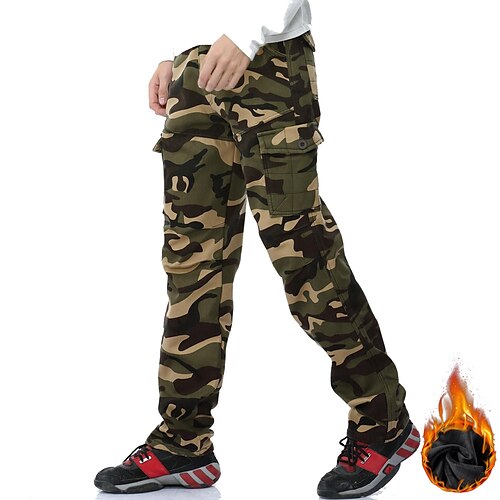 Men's Cargo Pants Fleece Pants Trousers Winter Pants Multi Pocket Straight Leg Solid Color Warm Full Length Daily Wear Army green camouflage Navy blue camouflage
Men's Cargo Pants Fleece Pants Trousers Winter Pants Multi Pocket Straight Leg Solid Color Warm Full Length Daily Wear Army green camouflage Navy blue camouflage